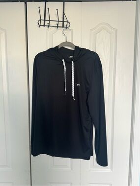 Speedo Black Long-Sleeve Hooded Swim Top with Contrast Drawcords